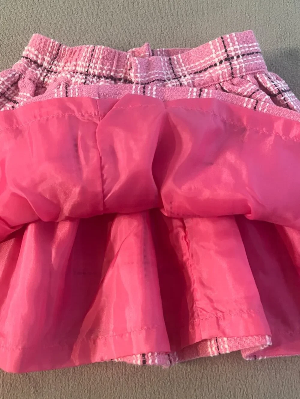 Janie and Jack Baby Girls Pink Lining Ruffle Skirt Size 6-12 Month